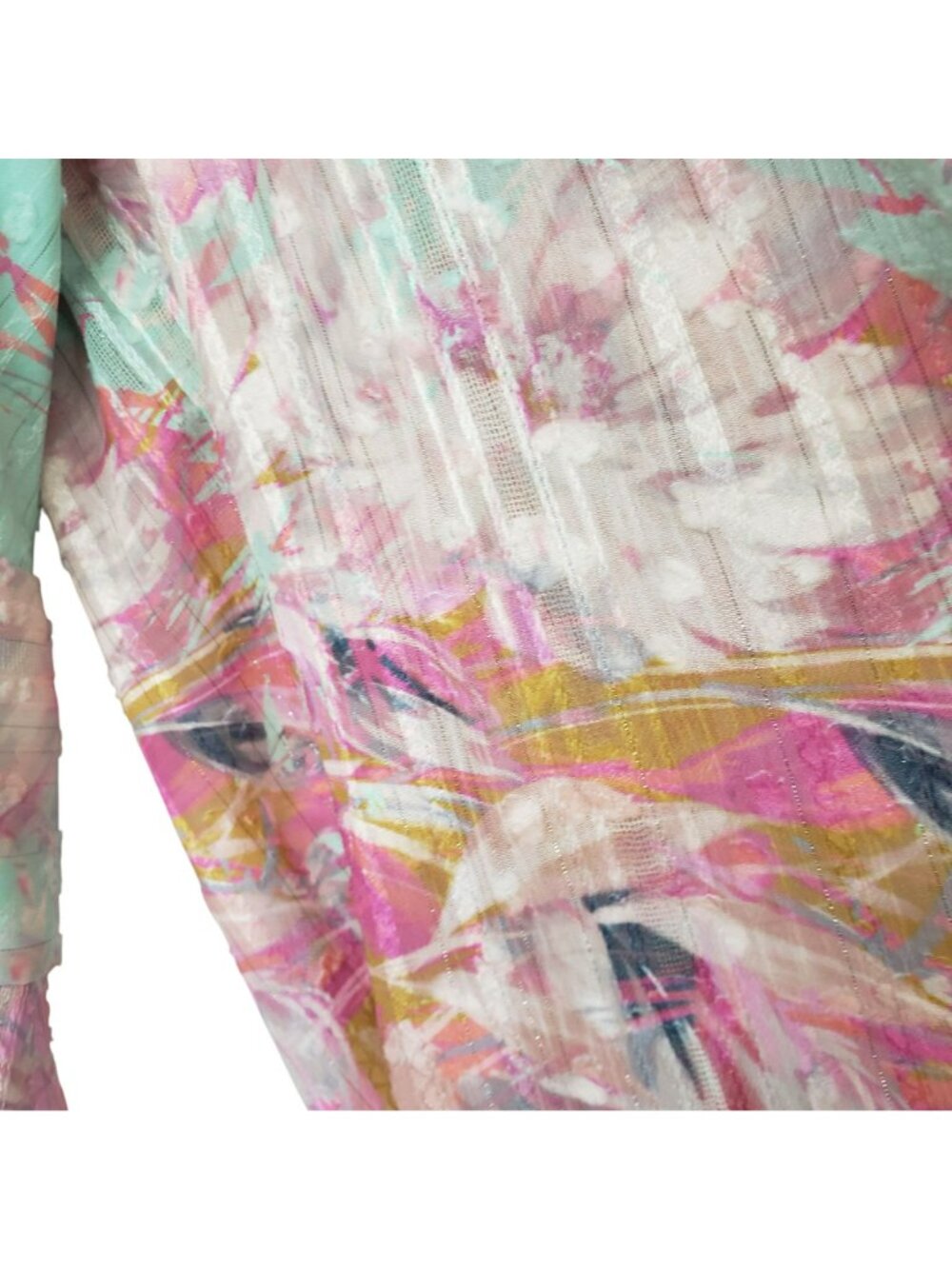 Alex Marie Simone V Neck Long Sleeve Dress Pink Teal Floral Wedding Guest Spring - Picture 9 of 12